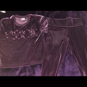 Victoria’s Secret Pink maroon velvet set